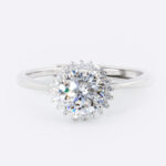 Radiant Halo Moissanite Ring – S925 Sterling Silver