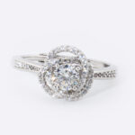 Double Halo Twist Moissanite Ring – S925 Sterling Silver