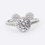 Cute Halo Mouse Moissanite Ring – S925 Sterling Silve