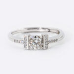 Modern Twin Bar Moissanite Ring – S925 Sterling Silver