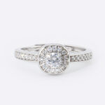 Vintage Sunburst Halo Moissanite Ring – S925 Sterling Silver