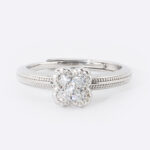 Clover Blossom Moissanite Ring – S925 Sterling Silver