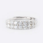 Luxury Double Row Moissanite Band – S925 Sterling Silver