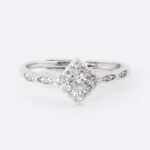 Princess Halo Square Moissanite Ring – S925 Sterling Silver