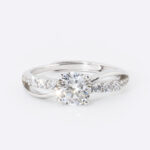 Twisted Pavé Moissanite Ring – S925 Sterling Silver