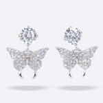 Butterfly Drop Moissanite Earrings – Sparkling Pavé Design