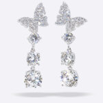 Butterfly Cascade Moissanite Earrings – Triple Drop Sparkle