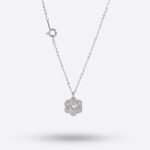 Floral Halo Moissanite Necklace – Elegant Sparkle Pendant