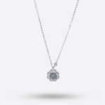 Double Halo Floral Moissanite Necklace – Premium Sparkle Pendant
