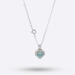 Vintage Halo Green Moissanite Necklace – Royal Glow Edition