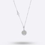 Halo Diamond Pendant Necklace – Radiant Circle Edition