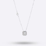 Emerald-Cut Halo Diamond Necklace – Prestige Edition