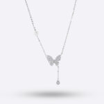 Butterfly Grace Drop Necklace – Pearl Accent Edition