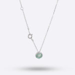 Mint Halo Diamond Necklace – Fresh Luxury Sparkle
