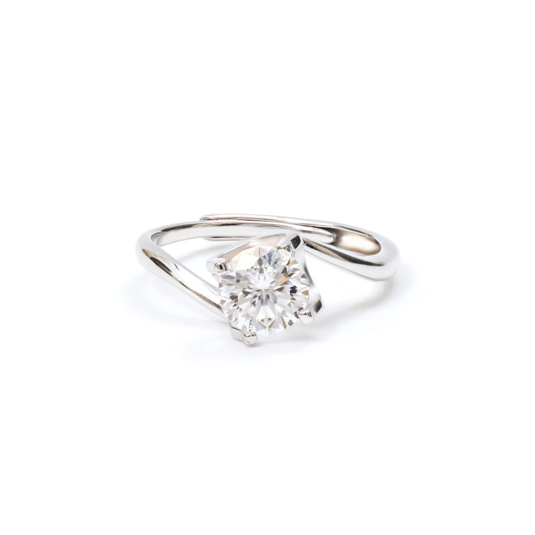 Aurora Swirl-Solitaire Ring