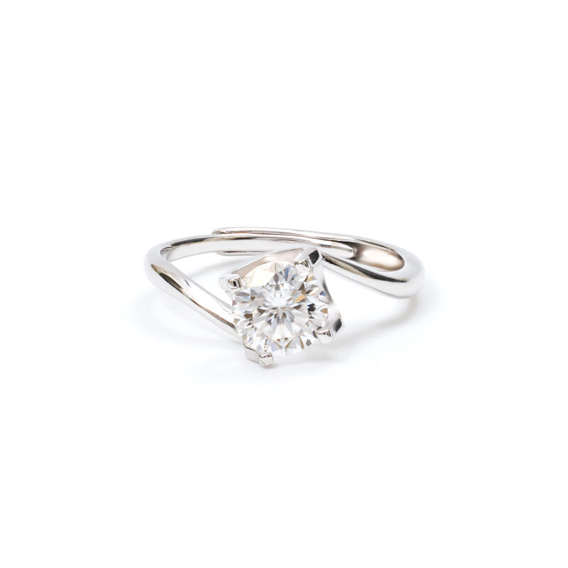 Aurora Swirl-Solitaire Ring