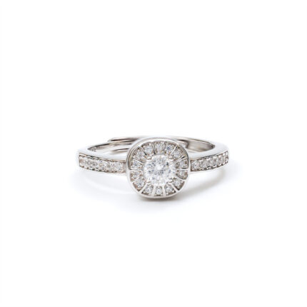 Thea Swirl-Halo Ring