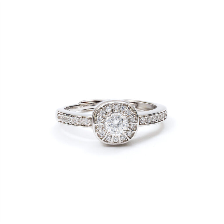 Thea Swirl-Halo Ring