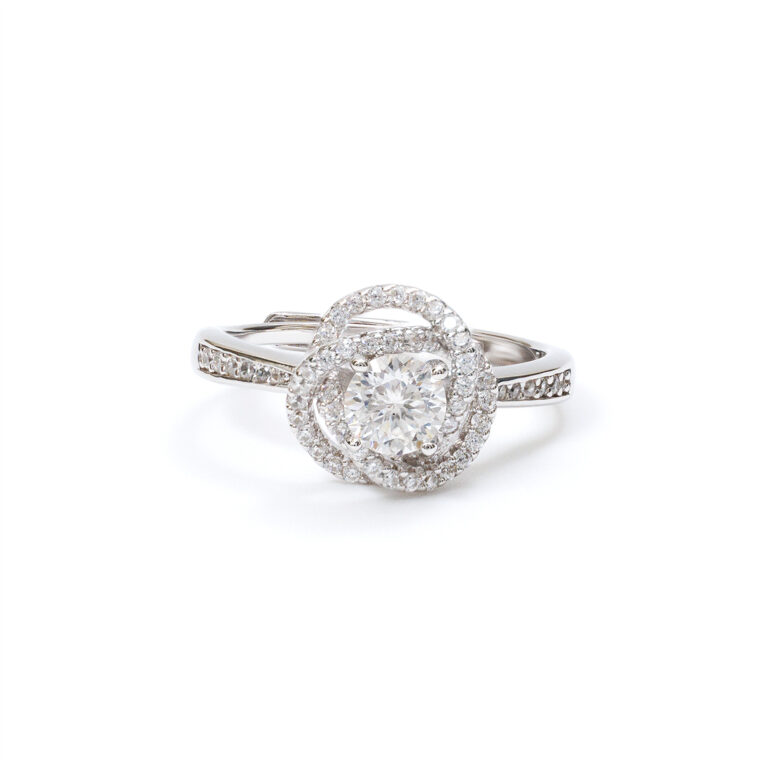 Elara Twisted-Halo Ring