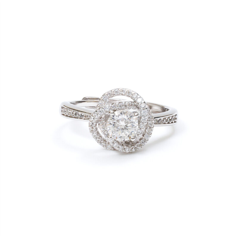Elara Twisted-Halo Ring