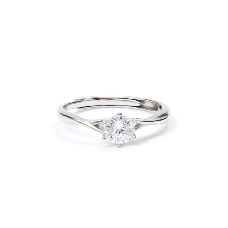Delphine Bypass-Solitaire Ring