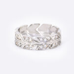 Imperial Laurel Eternity Crown Band of Celestial Silver Radiance