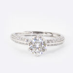 Infinity Whisper Radiant Solitaire Diamond Ring of Celestial Elegance and Endless Devotion