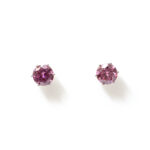 Aster Pink-Solitaire Studs