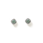 Aurora Emerald-Cushion Studs
