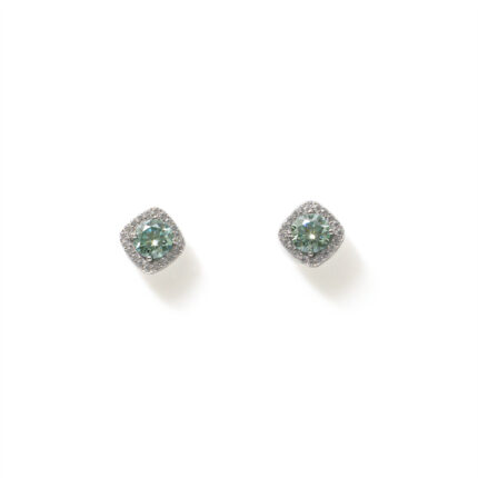 Aurora Emerald-Cushion Studs