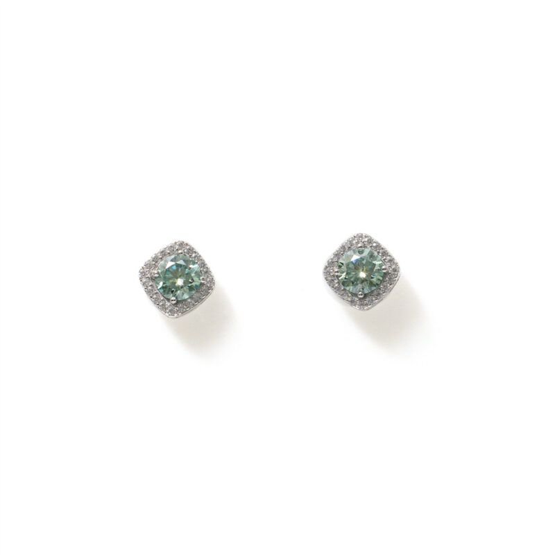 Aurora Emerald-Cushion Studs