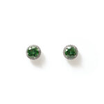 Celeste Emerald-Halo Studs