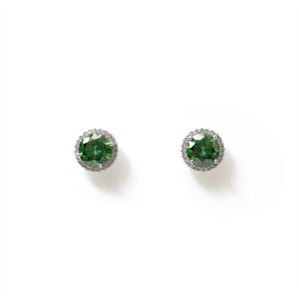 Celeste Emerald-Halo Studs