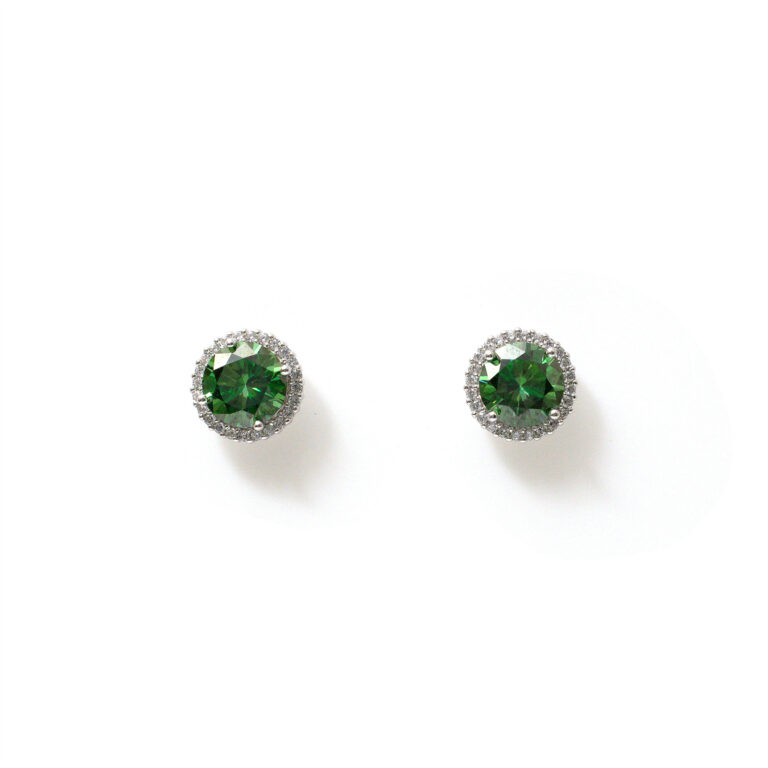 Celeste Emerald-Halo Studs