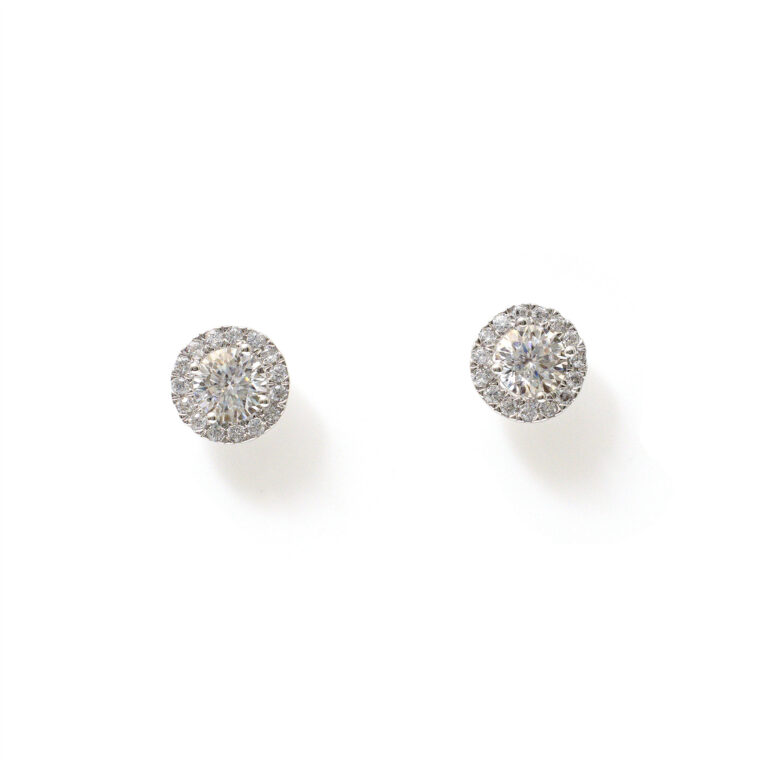 Dahlia Round-Halo Studs