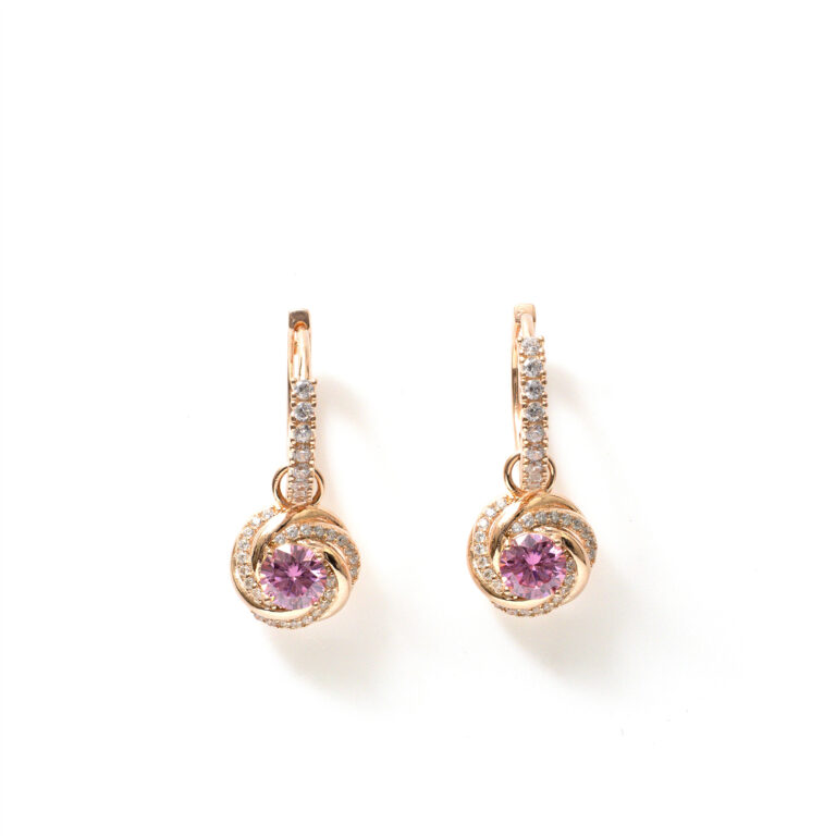 Pearl Pink-Spiral Hoops