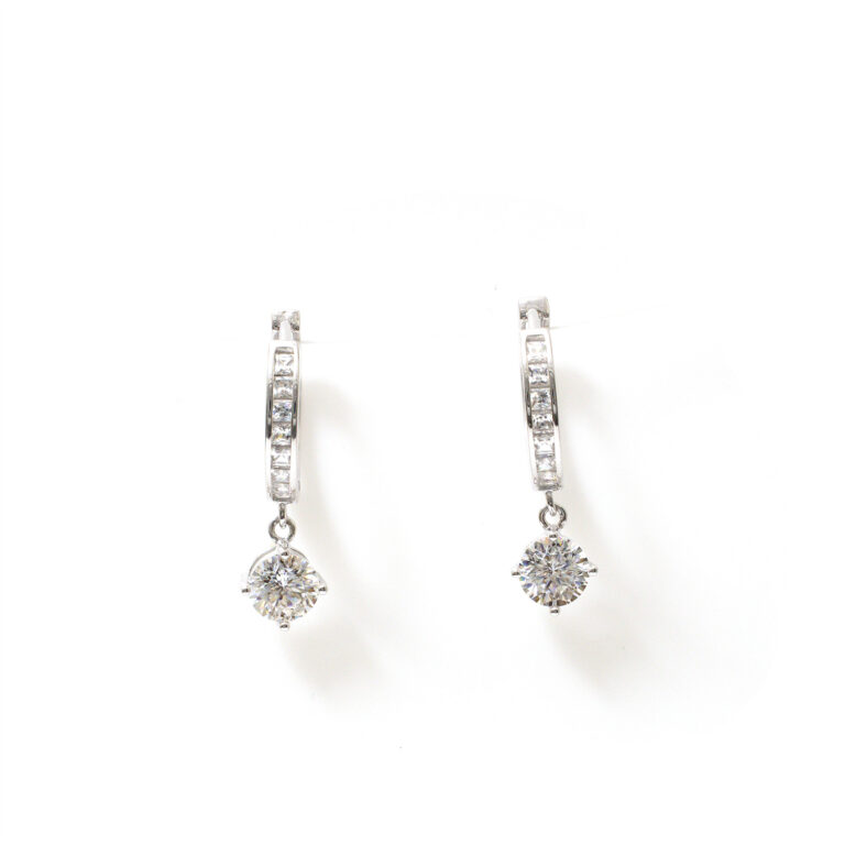 Celeste Petite-Solitaire Hoops