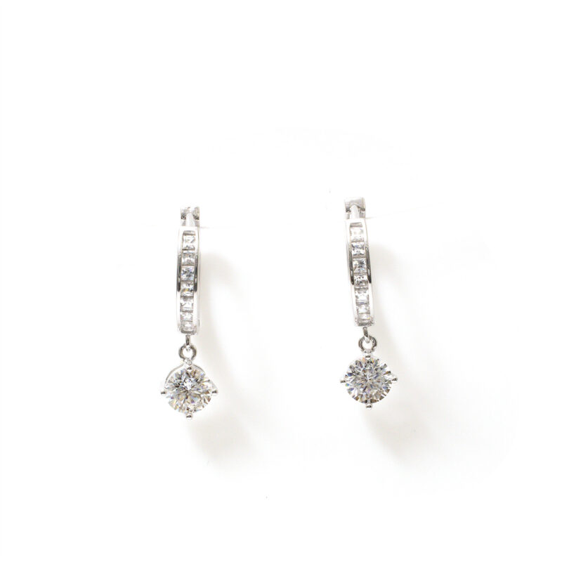 Celeste Petite-Solitaire Hoops