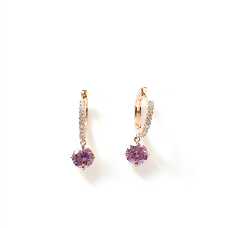 Aurelia Pink-Solitaire Hoops