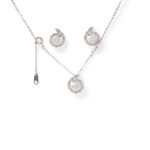 Nadia Crescent-Halo-Set Necklace