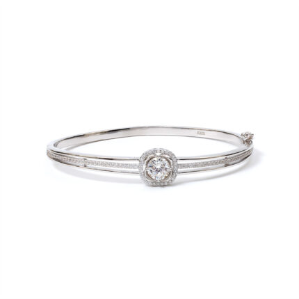 Azura Double-Rail-Halo Bangle