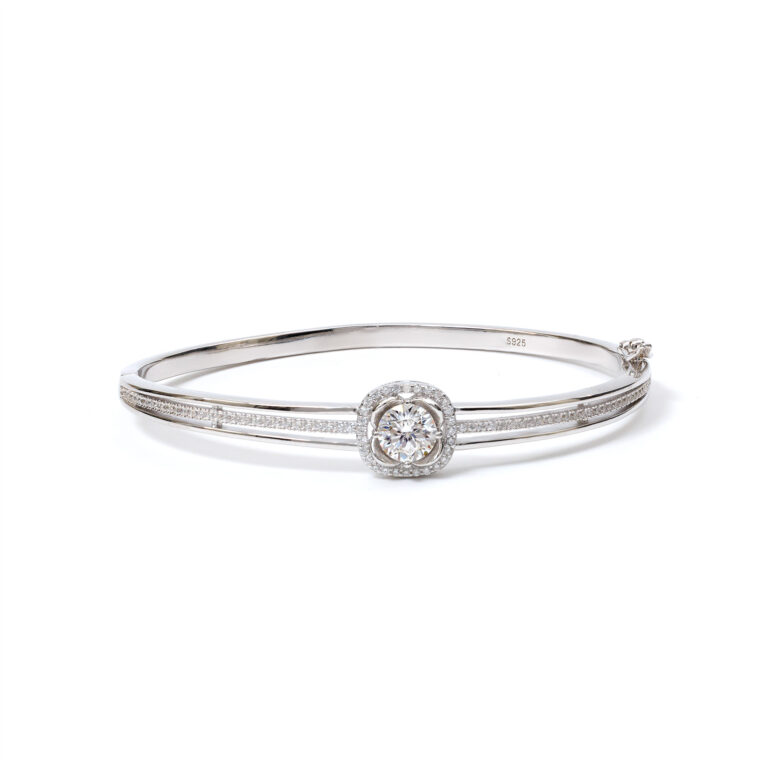Azura Double-Rail-Halo Bangle