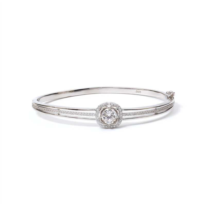 Azura Double-Rail-Halo Bangle