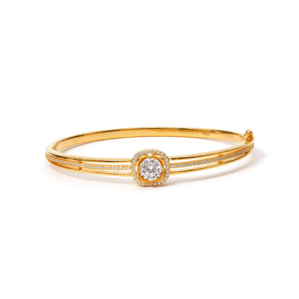 Bella Double-Rail-Halo Bangle