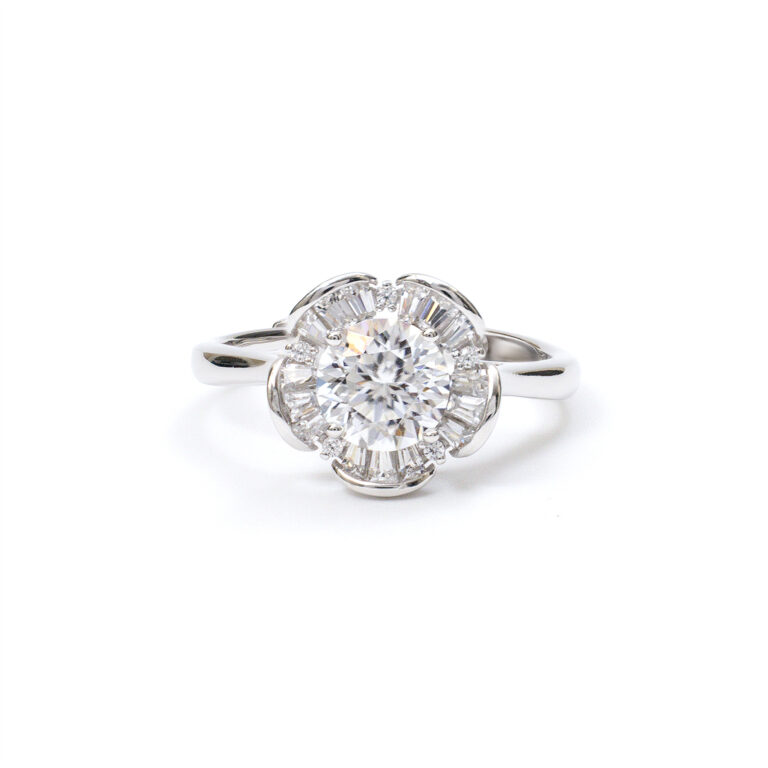 Esme Baguette-Halo Ring