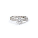 Celeste Chevron-Solitaire Ring
