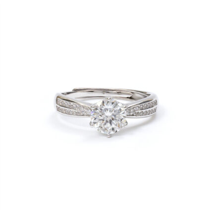 Celeste Chevron-Solitaire Ring