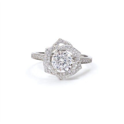 Kaia Hexagon-Halo Ring