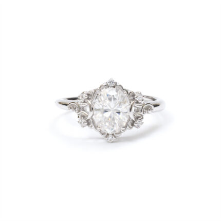 Halo Oval-Floral Ring