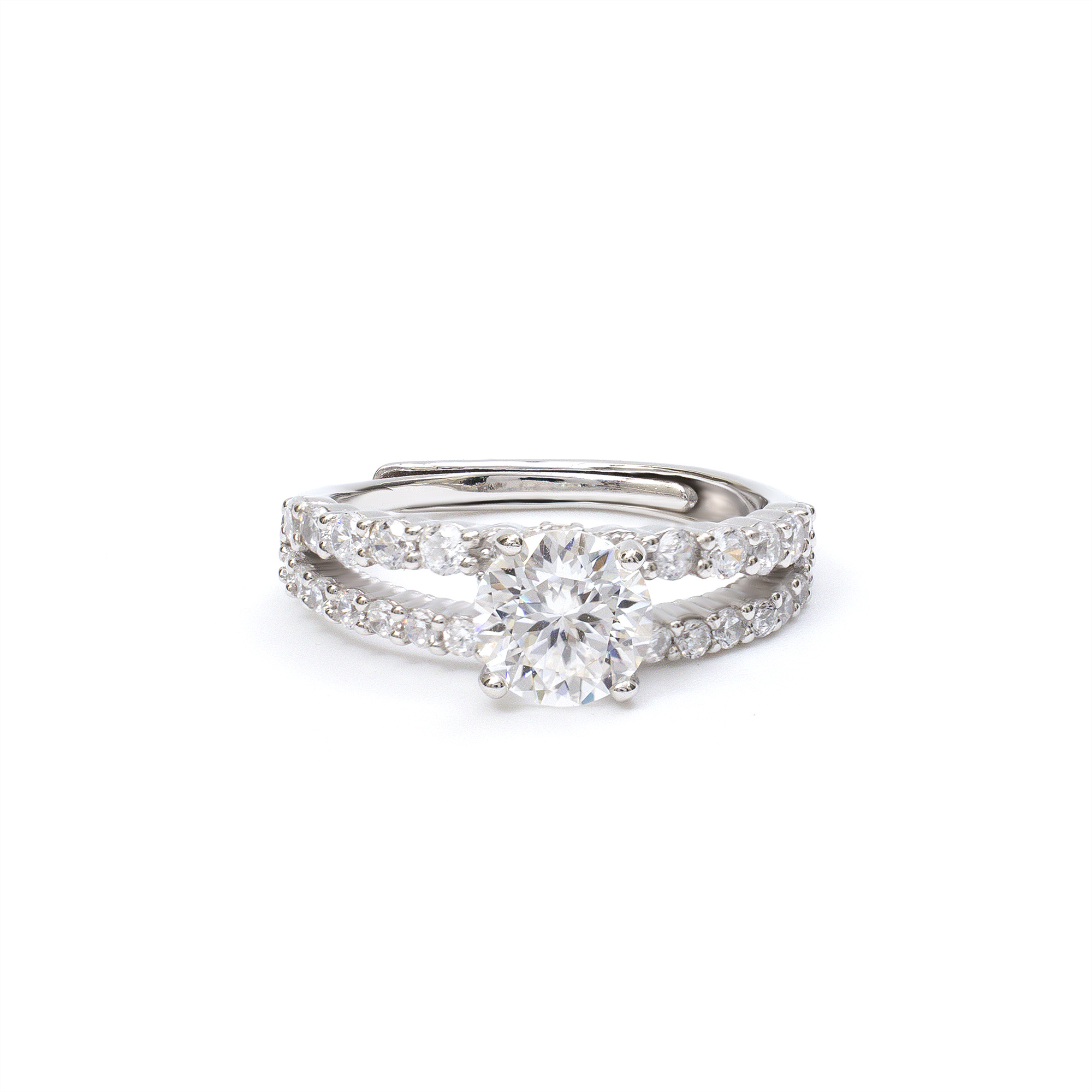 E0250-01 Mira Double-Row-Solitaire Ring